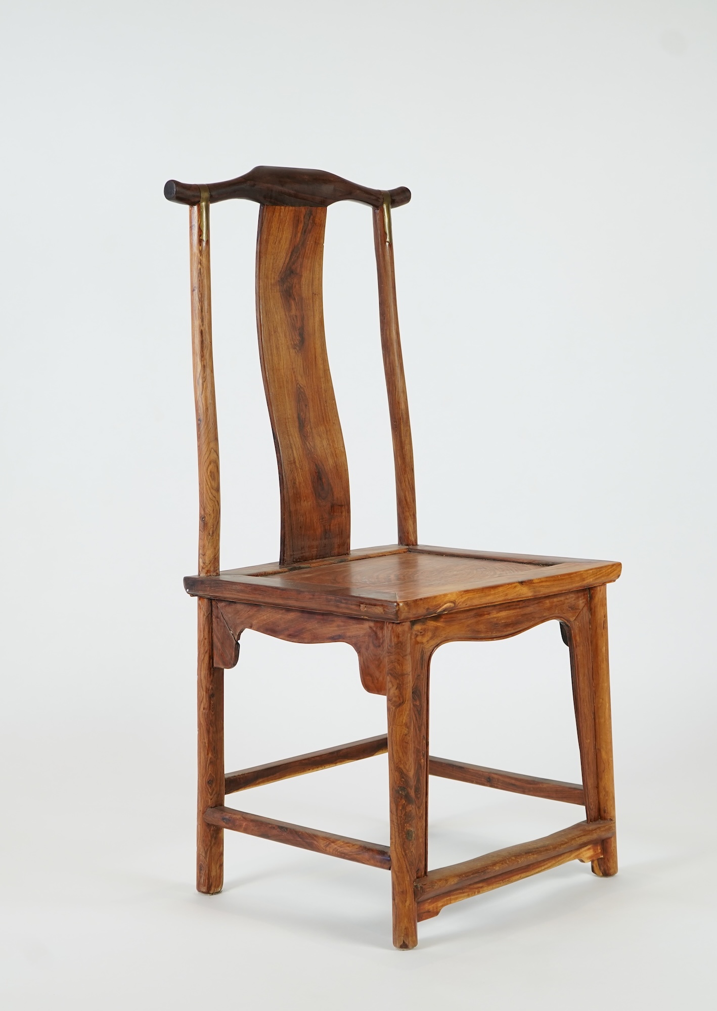 A Chinese huanghuali yoke-back side chair, denguayi, Qing dynasty
